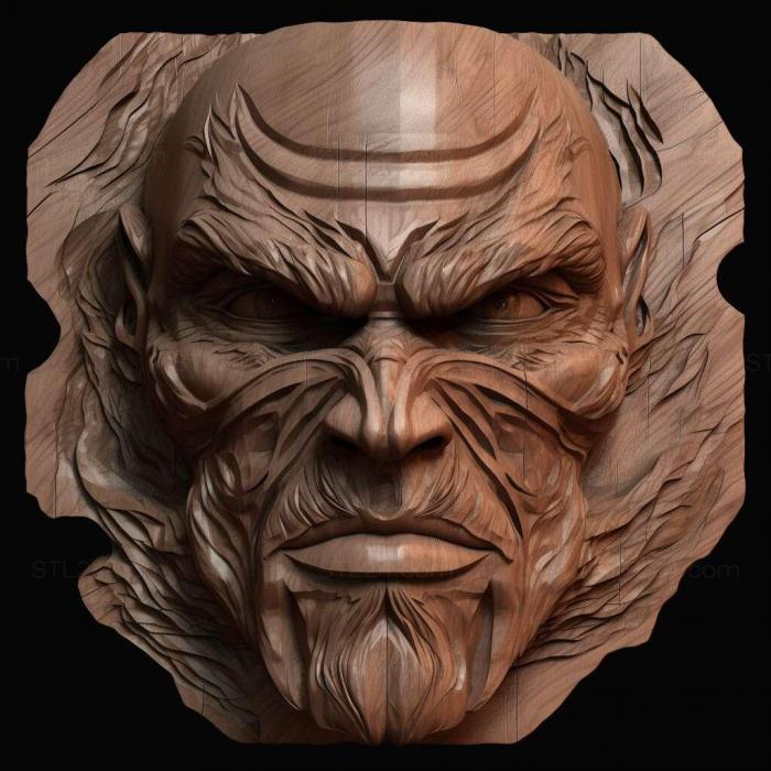 Characters (st muscular head 3, HERO_2427) 3D models for cnc